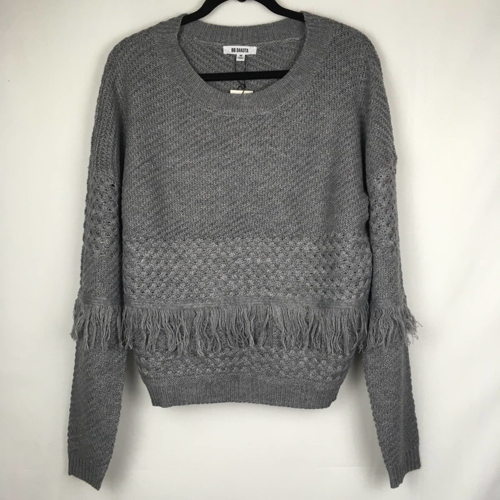 BB Dakota Heathered Grey Candace Sweater Size M